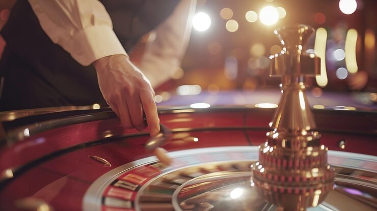 Live-dealer blackjack table streaming on mobile phone screen
